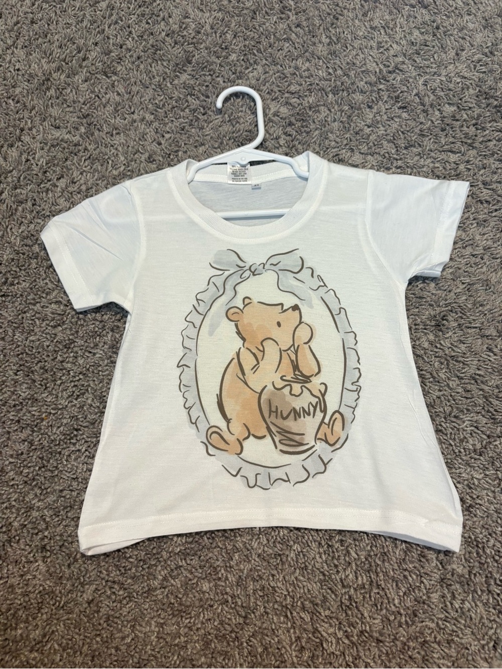 White Kids Short-Sleeve Tee with Winnie-the-Pooh 'Hunny' Graphic